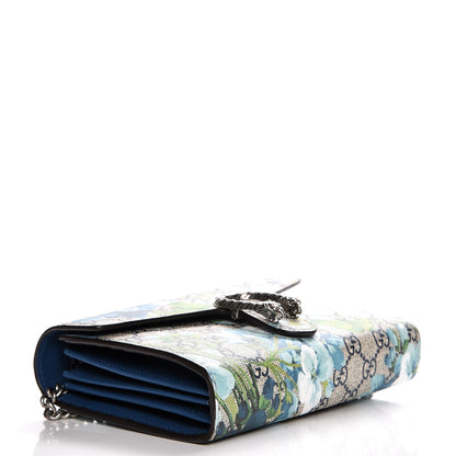 Gucci GG Supreme Monogram Blooms Mini Dionysus Chain Wallet Beige Blue Navy Vintage Blue 4 of 7