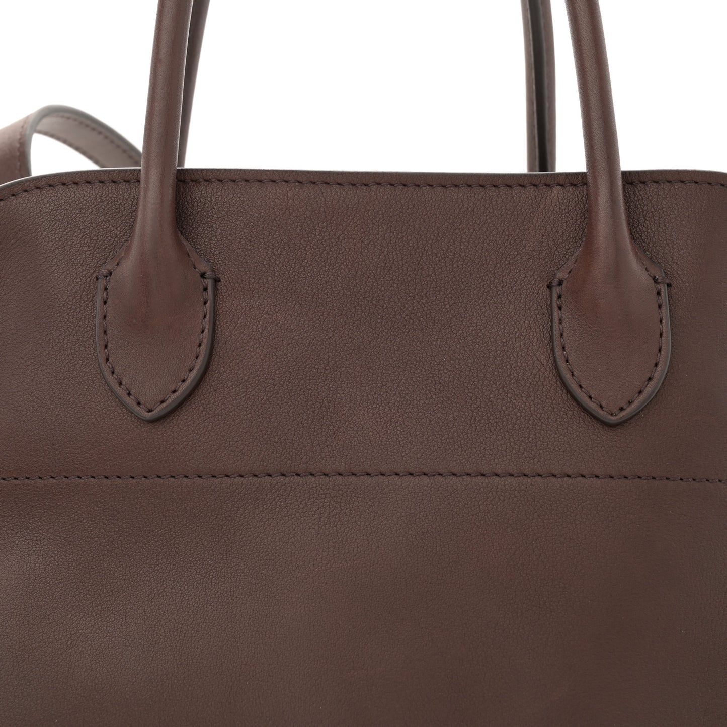 Polished Saddle Calfskin Soft Margaux 12 Deep Brown