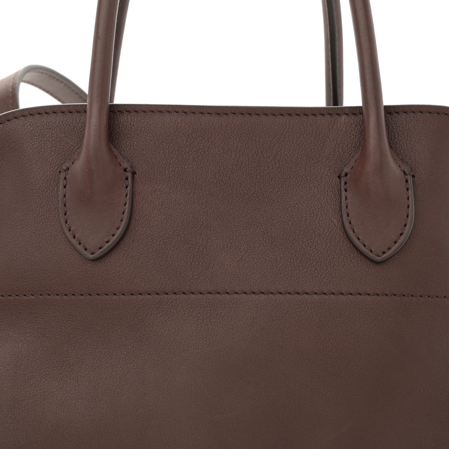 The Row Polished Saddle Calfskin Soft Margaux 12 Deep Brown 7 of 10