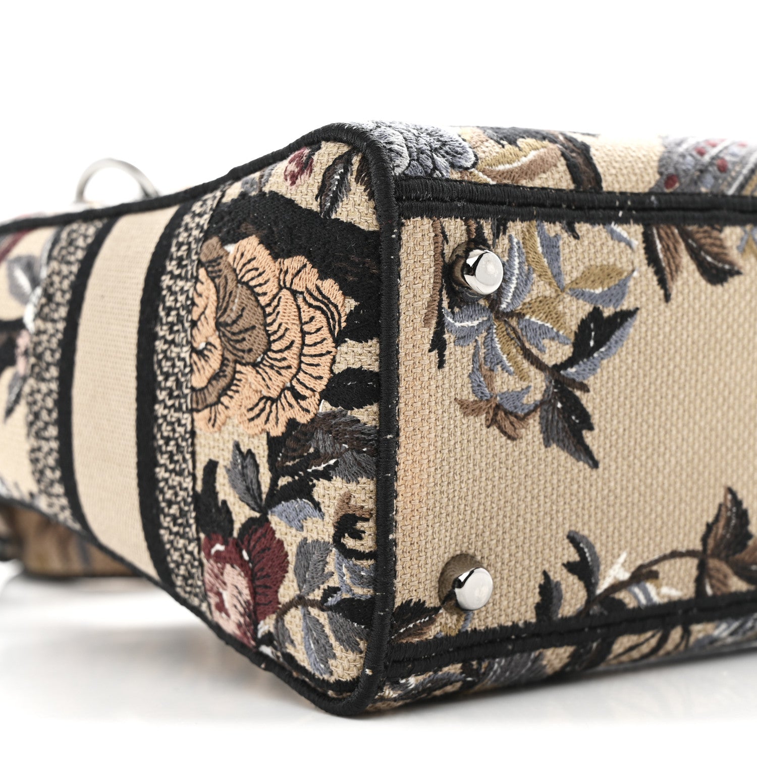 Christian Dior Canvas Embroidered Jardin D'Hiver Medium Lady D-Lite Beige Multicolor 9 of 12
