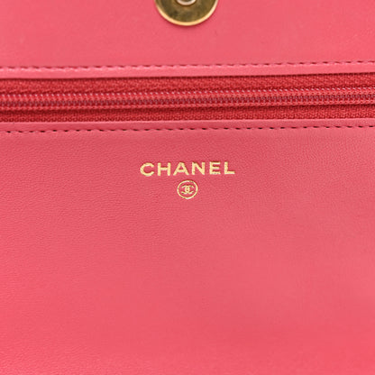 Chanel Lambskin Quilted Boy Wallet On Chain WOC Pink 6 of 14