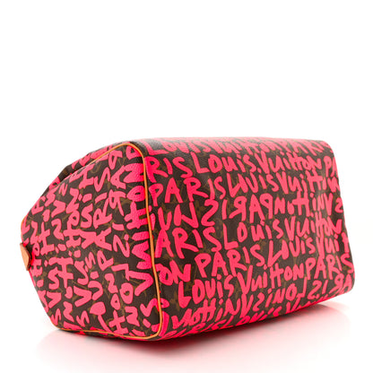 Louis Vuitton Monogram Graffiti Speedy 30 Fuchsia 4 of 10