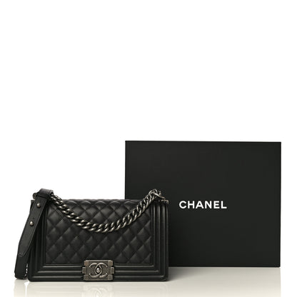 Chanel Caviar Quilted Medium Boy Flap Black 12 of 12