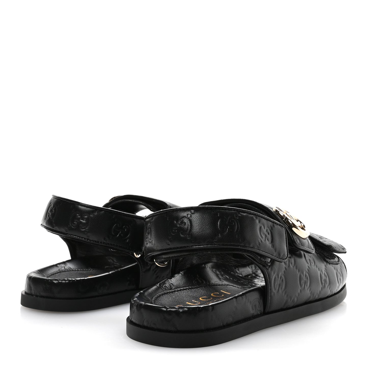 Guccissima GG Embossed Womens Sandals 37.5 Black