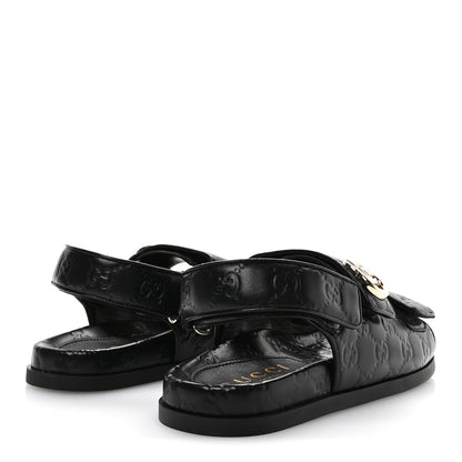 Gucci Guccissima GG Embossed Womens Sandals 37.5 Black 5 of 9