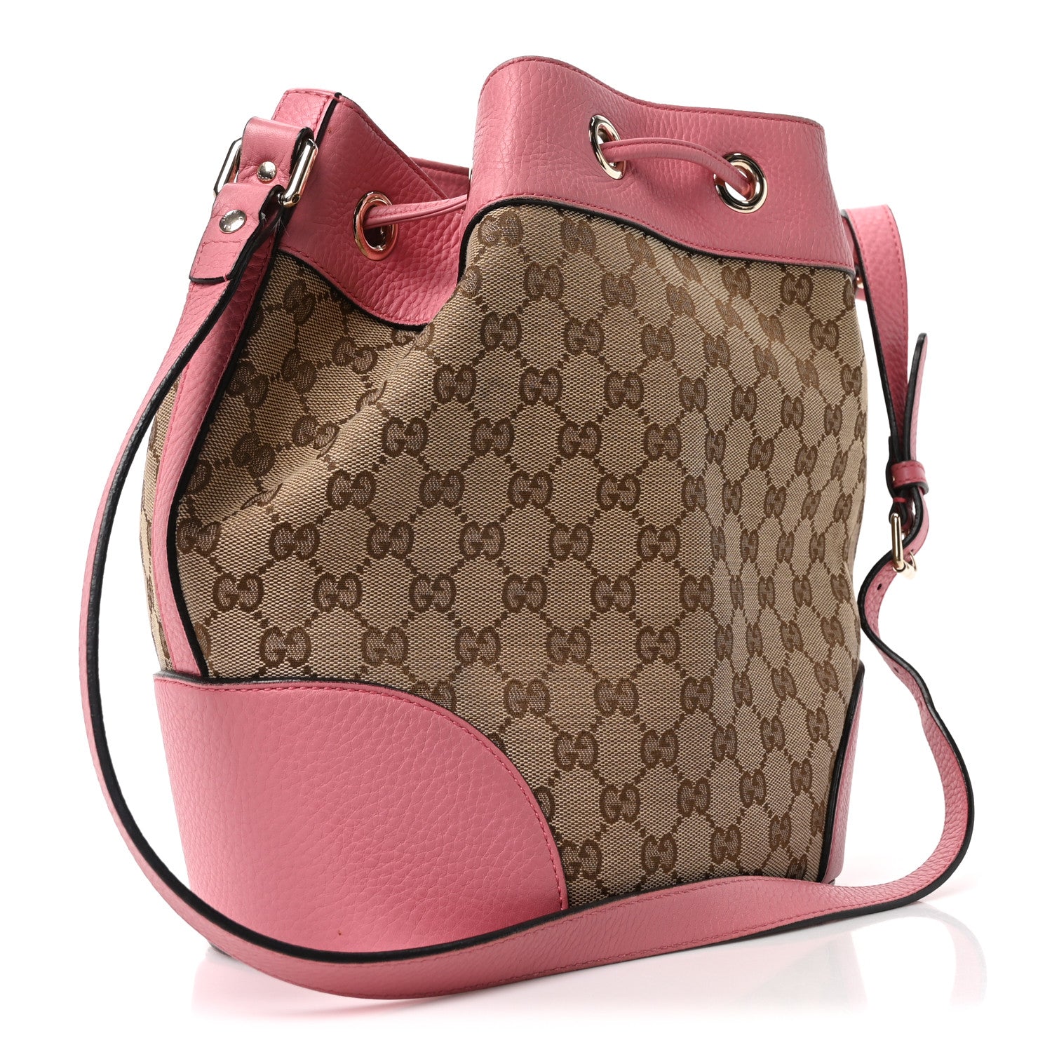 Gucci GG Monogram Calfskin Bucket Bag Pink 1777941 – FASHIONPHILE