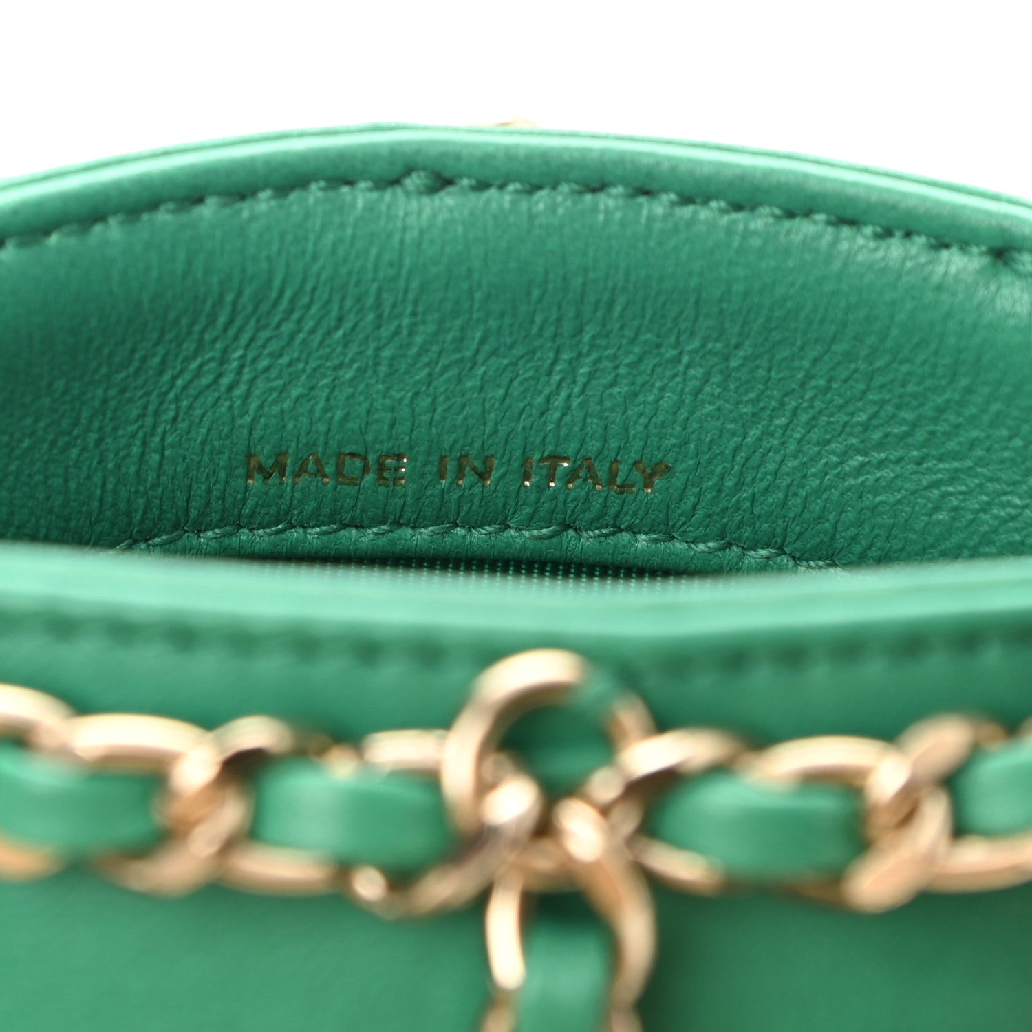 Chanel Lambskin Tech Me Out Clutch With Chain Green 7 of 12