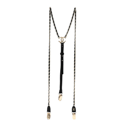 Chanel Calfskin CC Chain Suspenders S Black 2 of 3