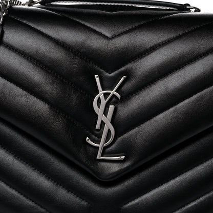 Saint Laurent Calfskin Y Quilted Monogram Medium Loulou Chain Satchel Black 8 of 16