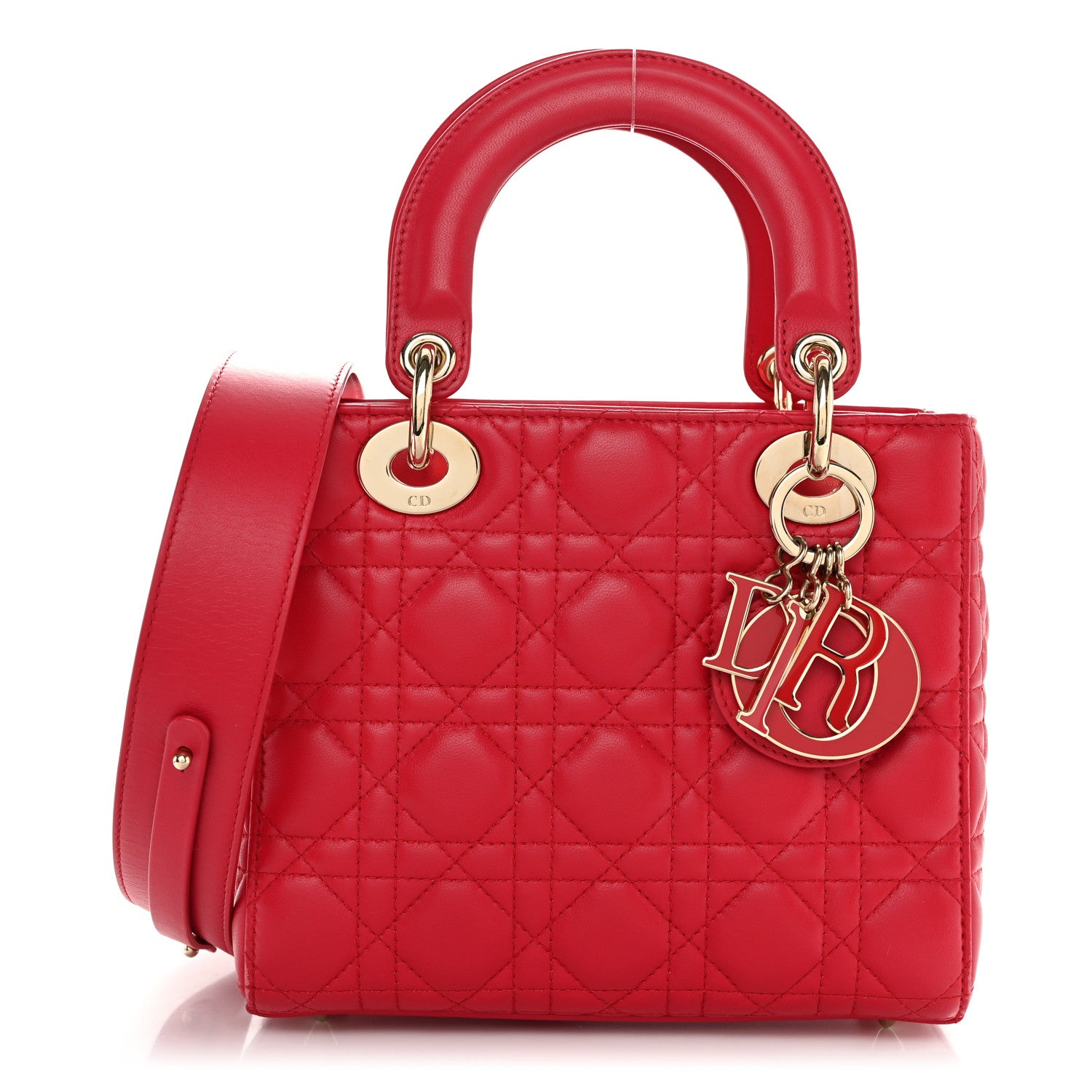 Christian Dior Lambskin Cannage Small My ABCDior Lady Dior Fraise 1 of 10