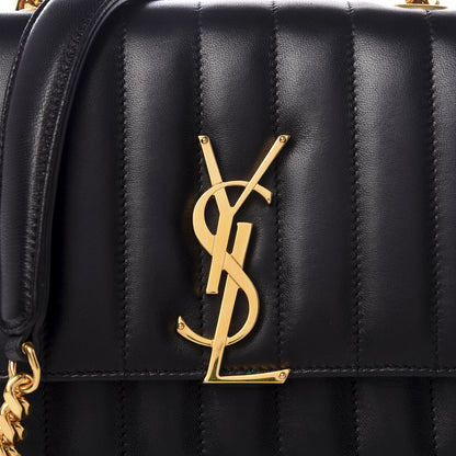 Saint Laurent Lambskin Matelasse Monogram Small Vicky Chain Bag Black 8 of 8