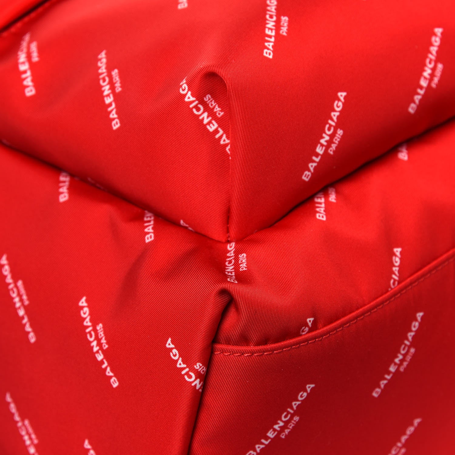 Balenciaga Twill Nylon Allover Logo Print Explorer Backpack Rouge Vermillion White 8 of 11