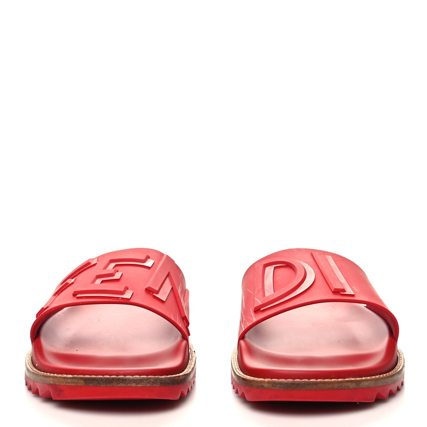 PVC Logo Mens Slide Sandals 10 Rosso