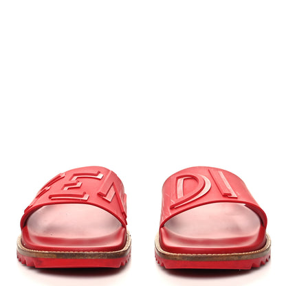 Fendi PVC Logo Mens Slide Sandals 10 Rosso 2 of 8