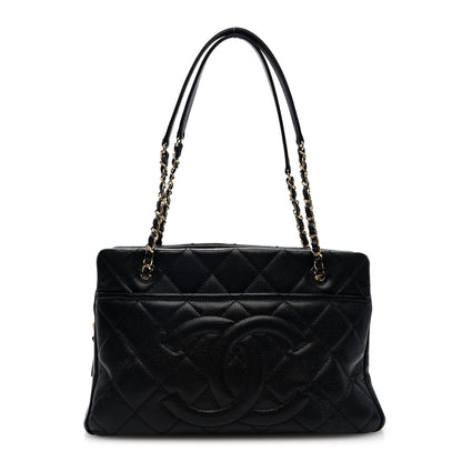 Chanel Caviar Quilted CC Timeless Soft Tote Black 1 of 10
