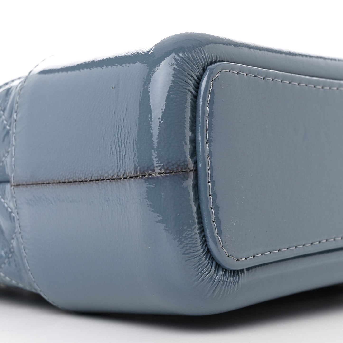 Patent Goatskin Quilted Medium Gabrielle Hobo Blue