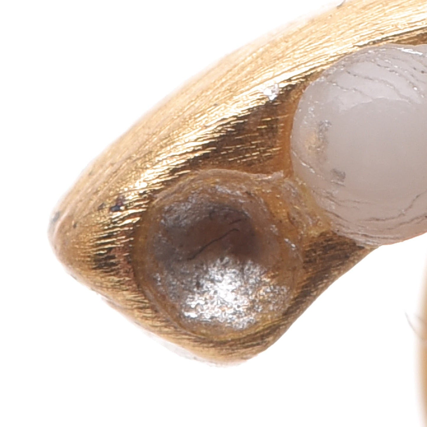 Pearl Crystal CC Clip On Earrings Gold