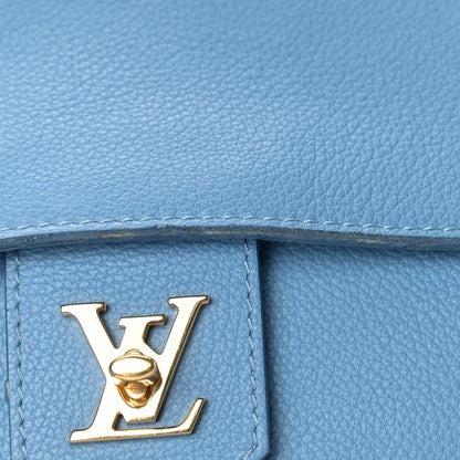 Louis Vuitton Calfskin Lockme MM Bleuet 5 of 11