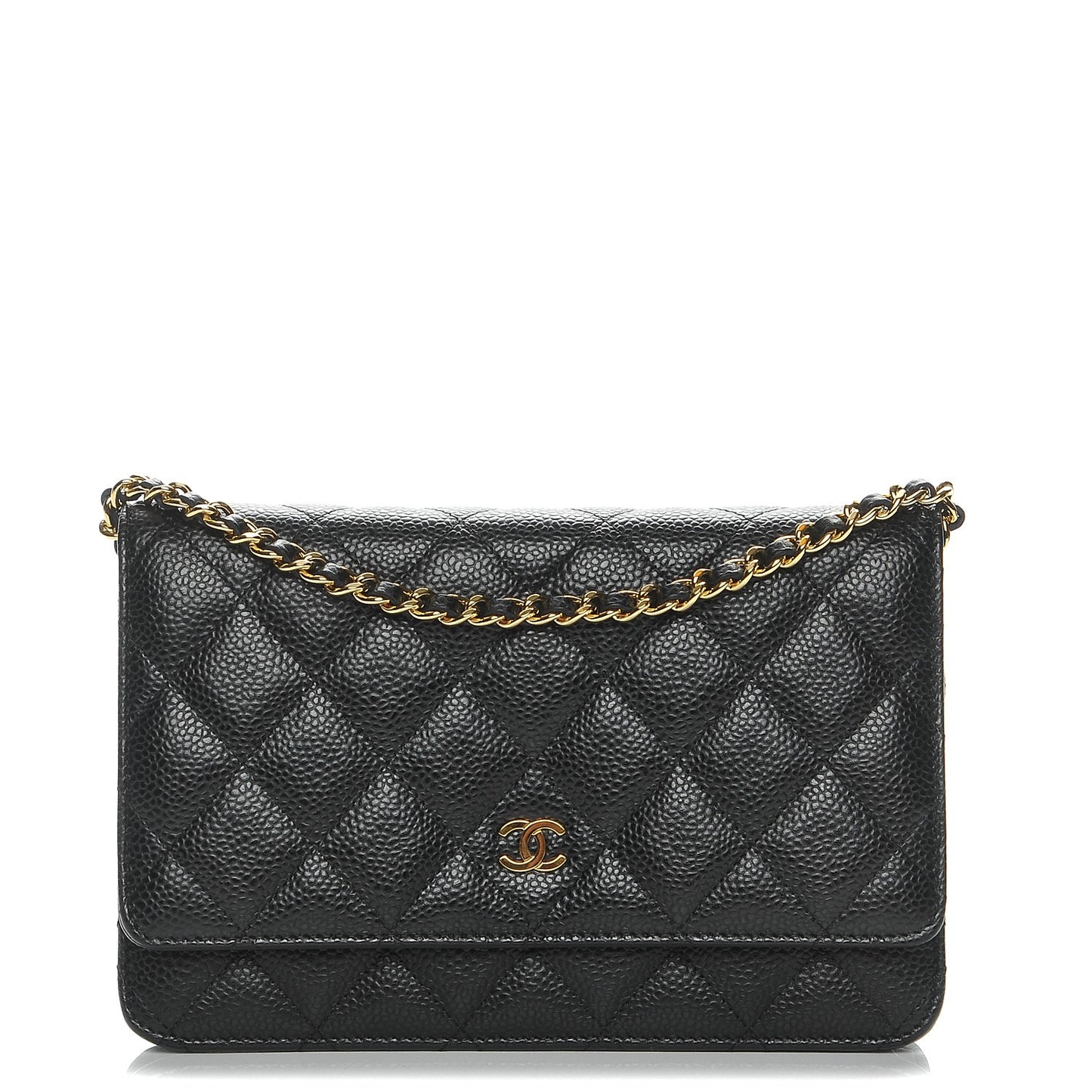 Caviar Quilted Wallet On Chain WOC Black