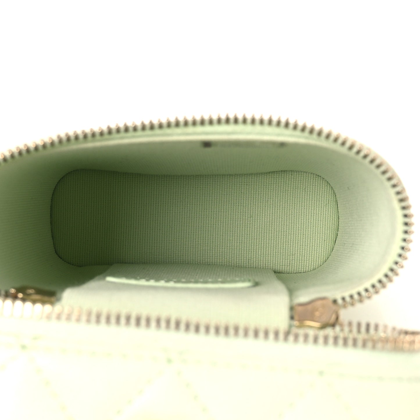 Caviar Quilted Phone Holder With Chain Light Green