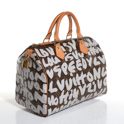 Louis Vuitton Monogram Graffiti Speedy 30 Silver 3 of 7