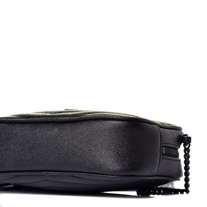 Saint Laurent Grain De Poudre Matelasse Monogram Mini Lou Camera Bag Black 9 of 9