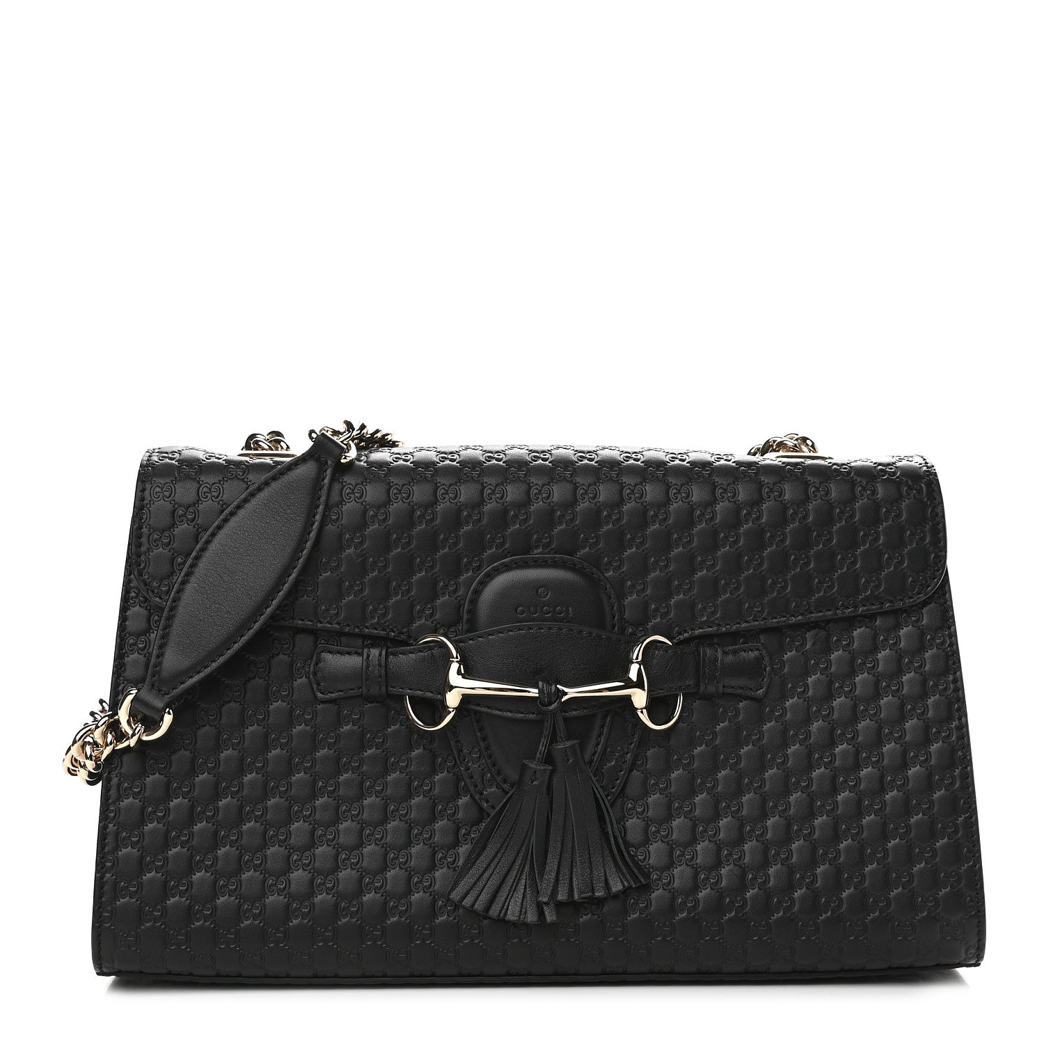 Gucci Microguccissima Medium Emily Chain Shoulder Bag Black 1 of 9