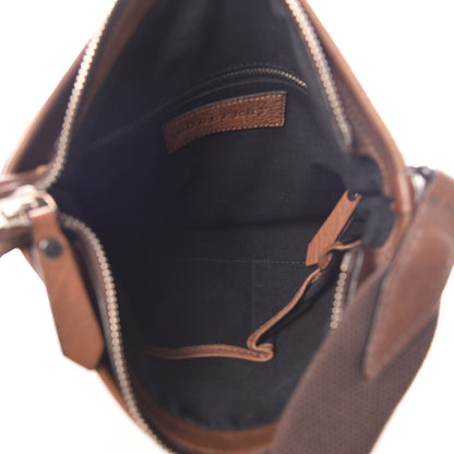 Burberry Overdyed Canvas House Check Flat Crossbody Messenger Bag Dark Brown 5 of 9