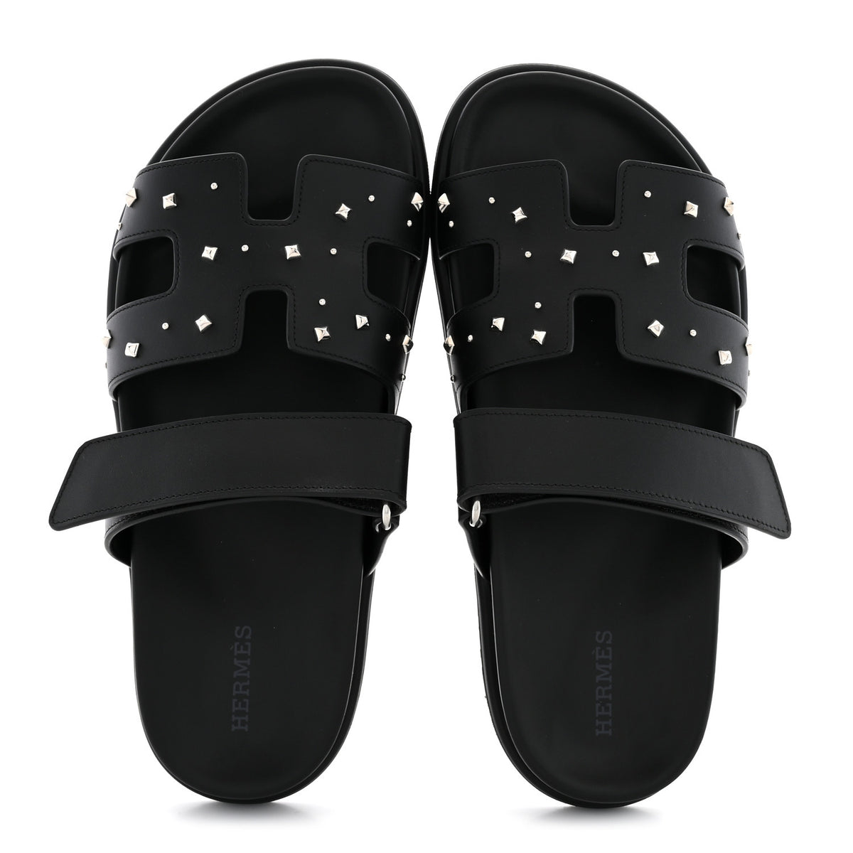 Calfskin Medor Studded Womens Chypre Sandals 37.5 Black