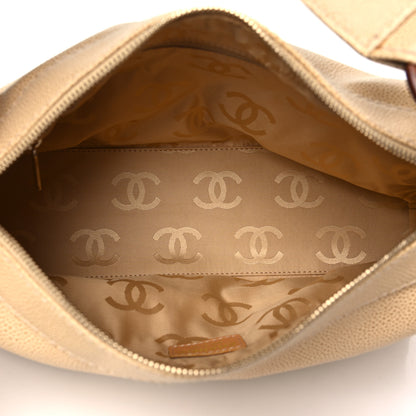 Chanel Caviar CC Wood Chain Hobo Beige 5 of 10