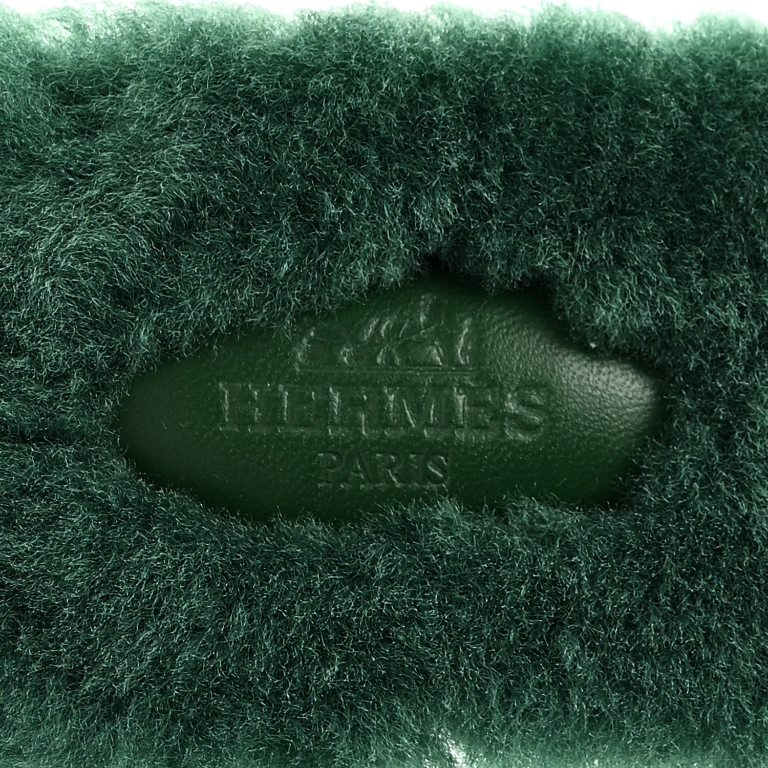 Hermes Woolskin Oran Sandals 37.5 Vert Anglais 9 of 10