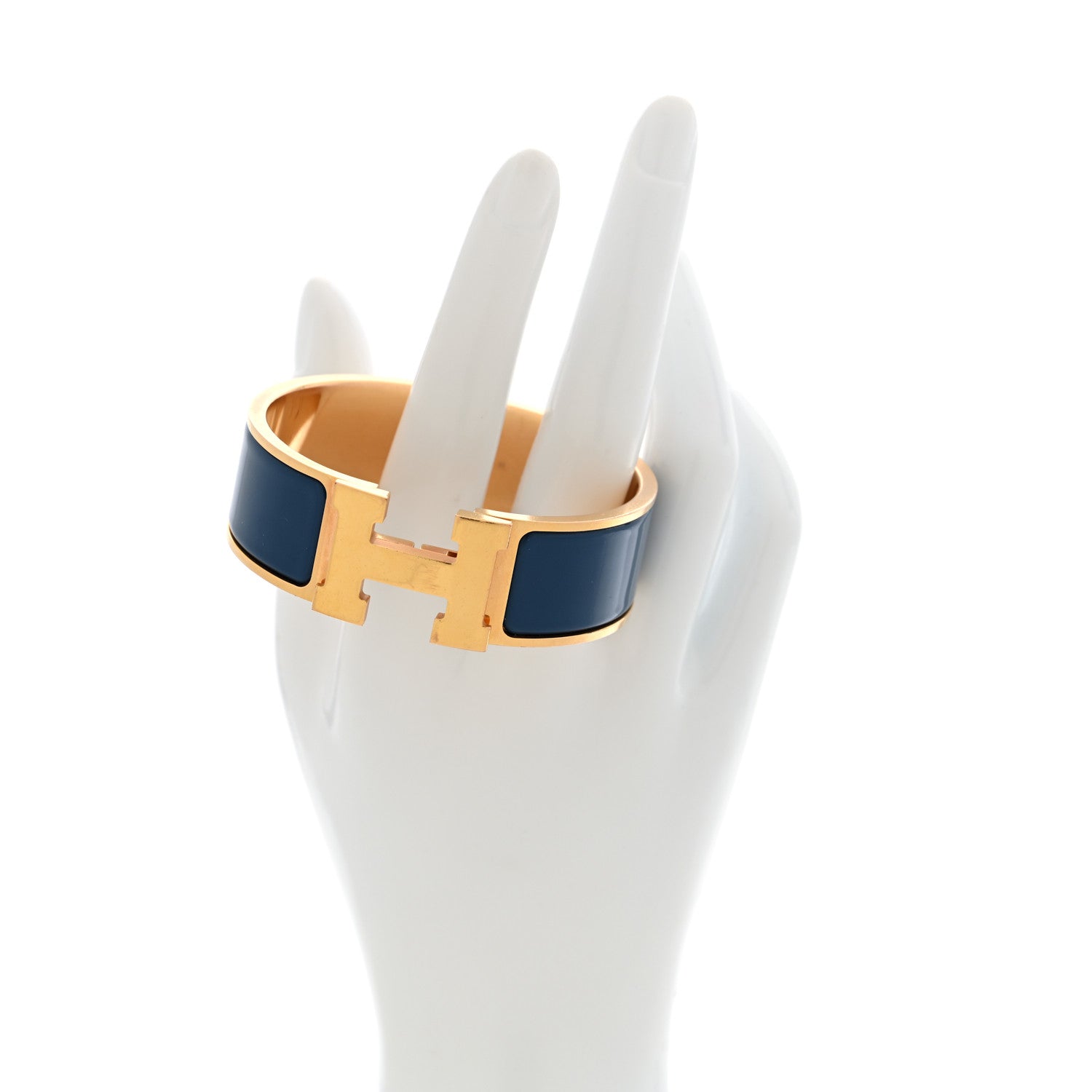 Hermes Enamel Wide Clic Clac H Bracelet PM Bleu Canard 1774968