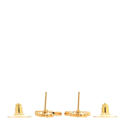 Chanel Crystal CC Flower Drop Earrings Gold 3 of 5