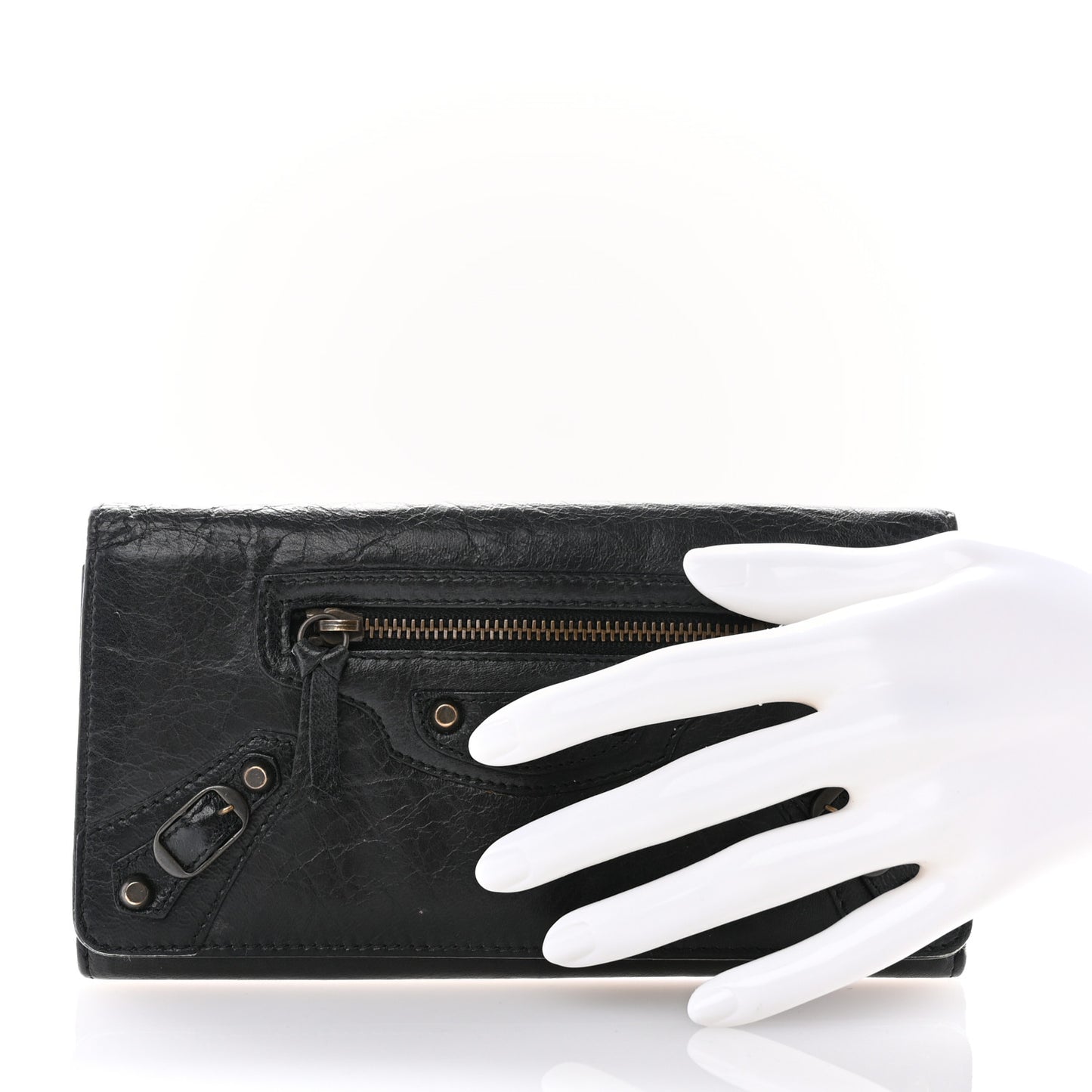 Agneau Classic Hardware Money Wallet Black