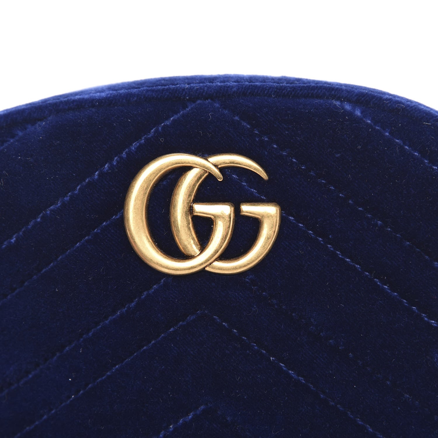 Gucci Velvet Matelasse GG Marmont Belt Bag 85 34 Cobalt Blue 8 of 10