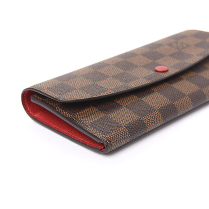Louis Vuitton Damier Ebene Emilie Wallet Red 7 of 9