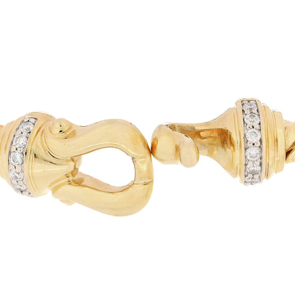 David Yurman 18K Yellow Gold Diamond 3.5mm Buckle Cablespira Bracelet 5 of 5