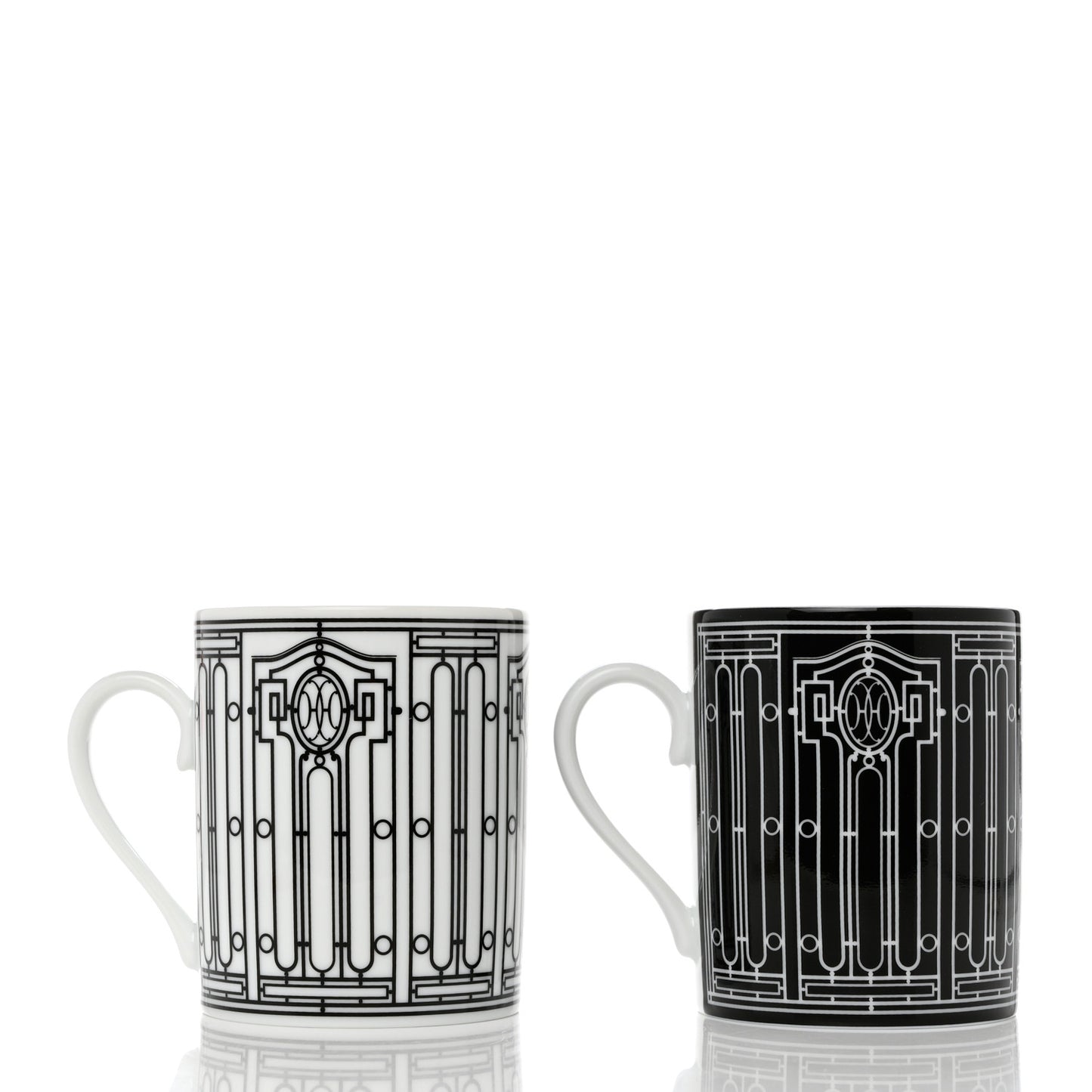 Porcelain H Deco Mug Set of 2