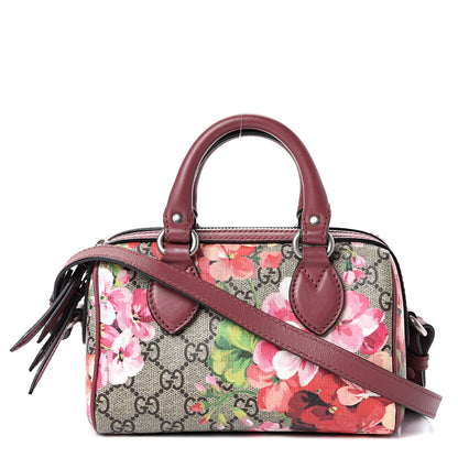 Gucci GG Supreme Monogram Blooms Mini Boston Beige Multicolor Dry Rose 1 of 12