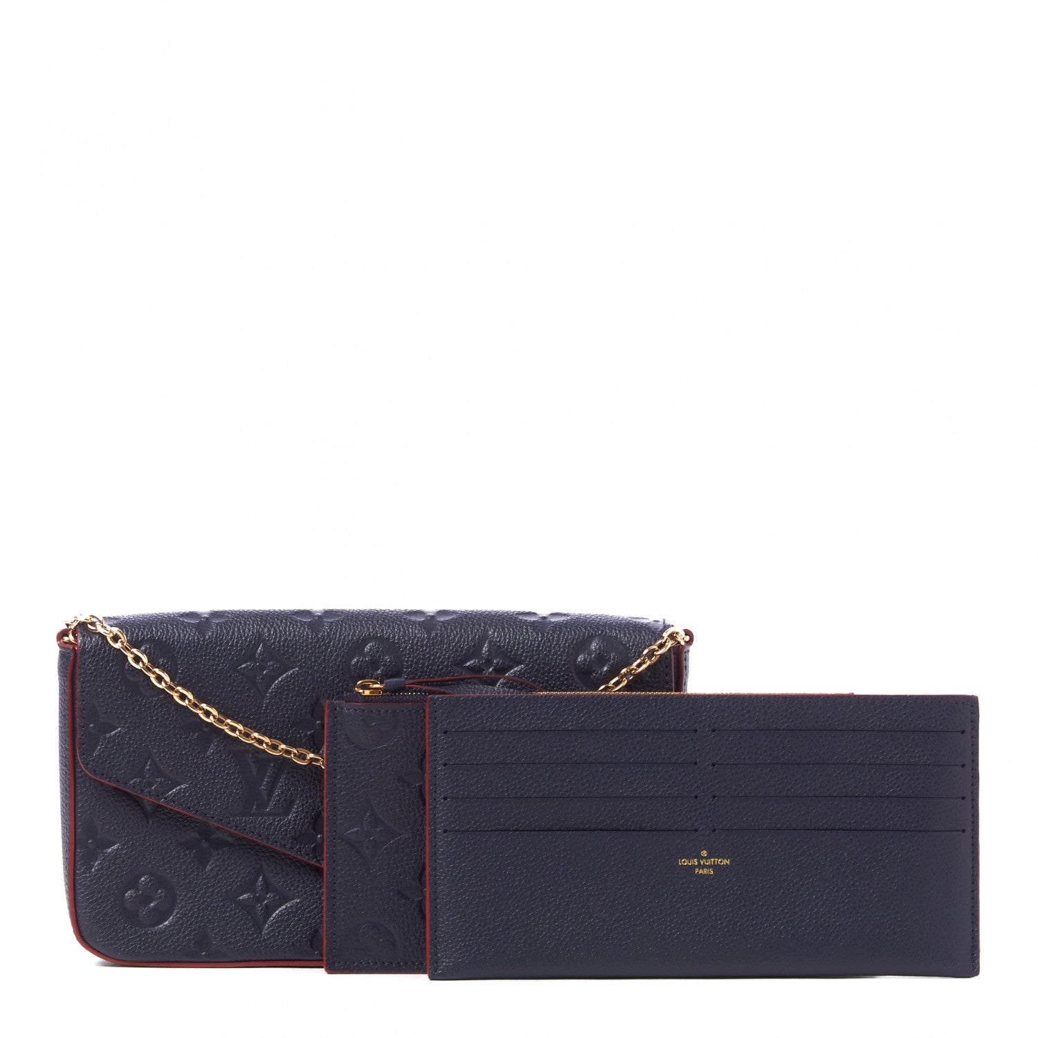 Louis Vuitton Empreinte Pochette Felicie Chain Wallet Marine Rouge 1 of 9