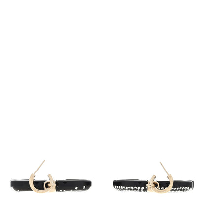 Chanel Resin Crystal CC Drop Earrings Black 3 of 4