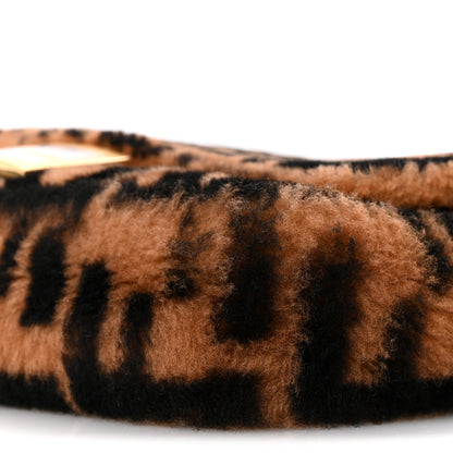 Fendi Shearling Vitello Dolce Macro FF 1974 Baguette Tobacco Black 10 of 10