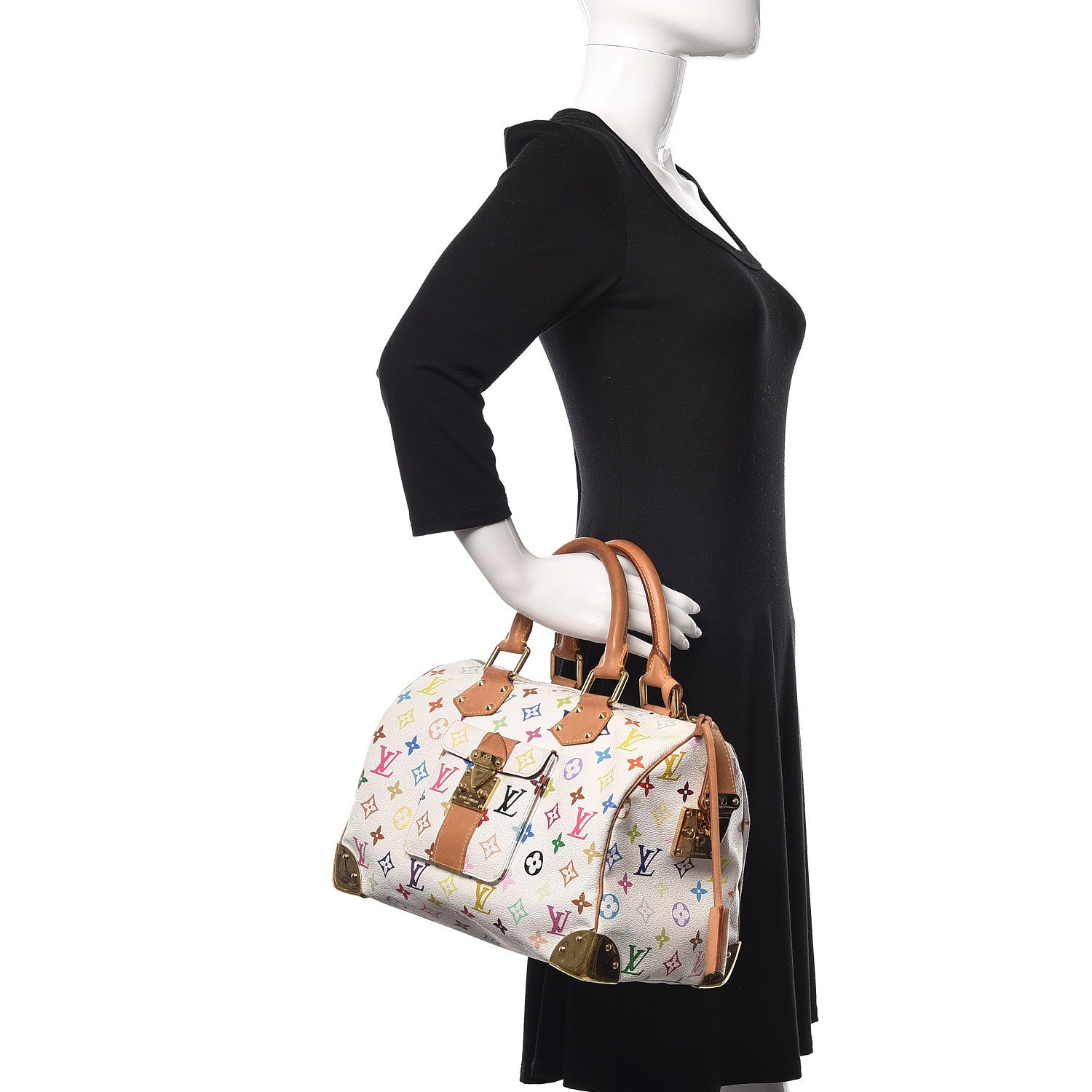 Louis Vuitton Monogram Multicolor Speedy 30 White 2 of 14