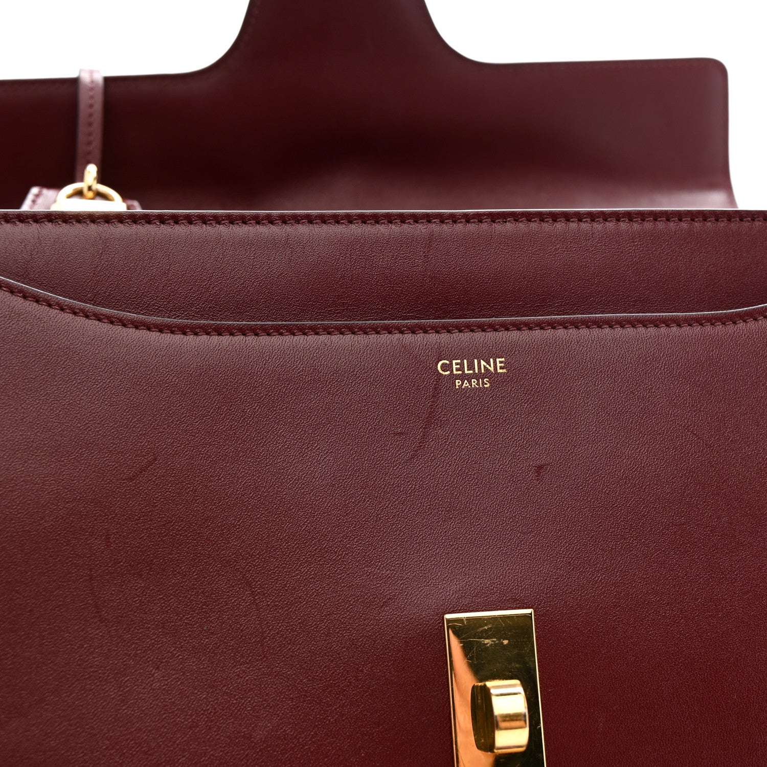 Celine Satinated Calfskin Medium 16 Top Handle Bag Light Burgundy 6 of 16