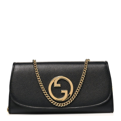 Gucci Roxy Calfskin Blondie Continental Chain Wallet Black 1 of 10