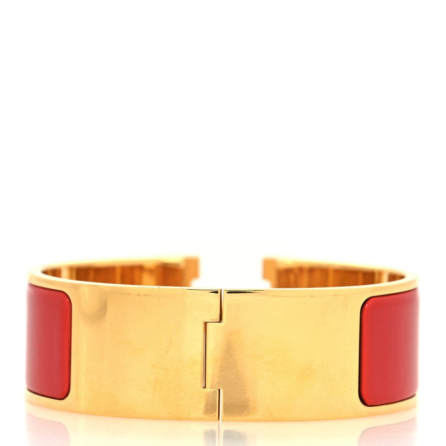 Hermes Enamel Wide Clic Clac H Bracelet PM Red 3 of 5
