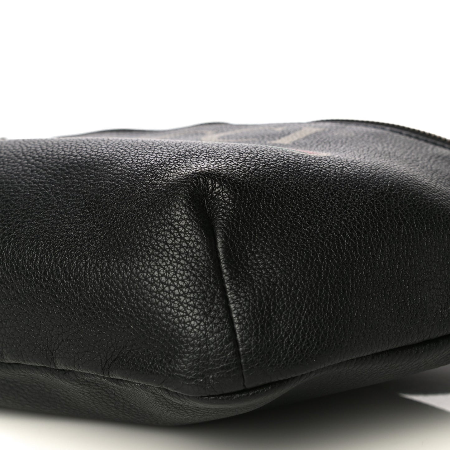 Grained Calfskin Logo Belt Bag Black