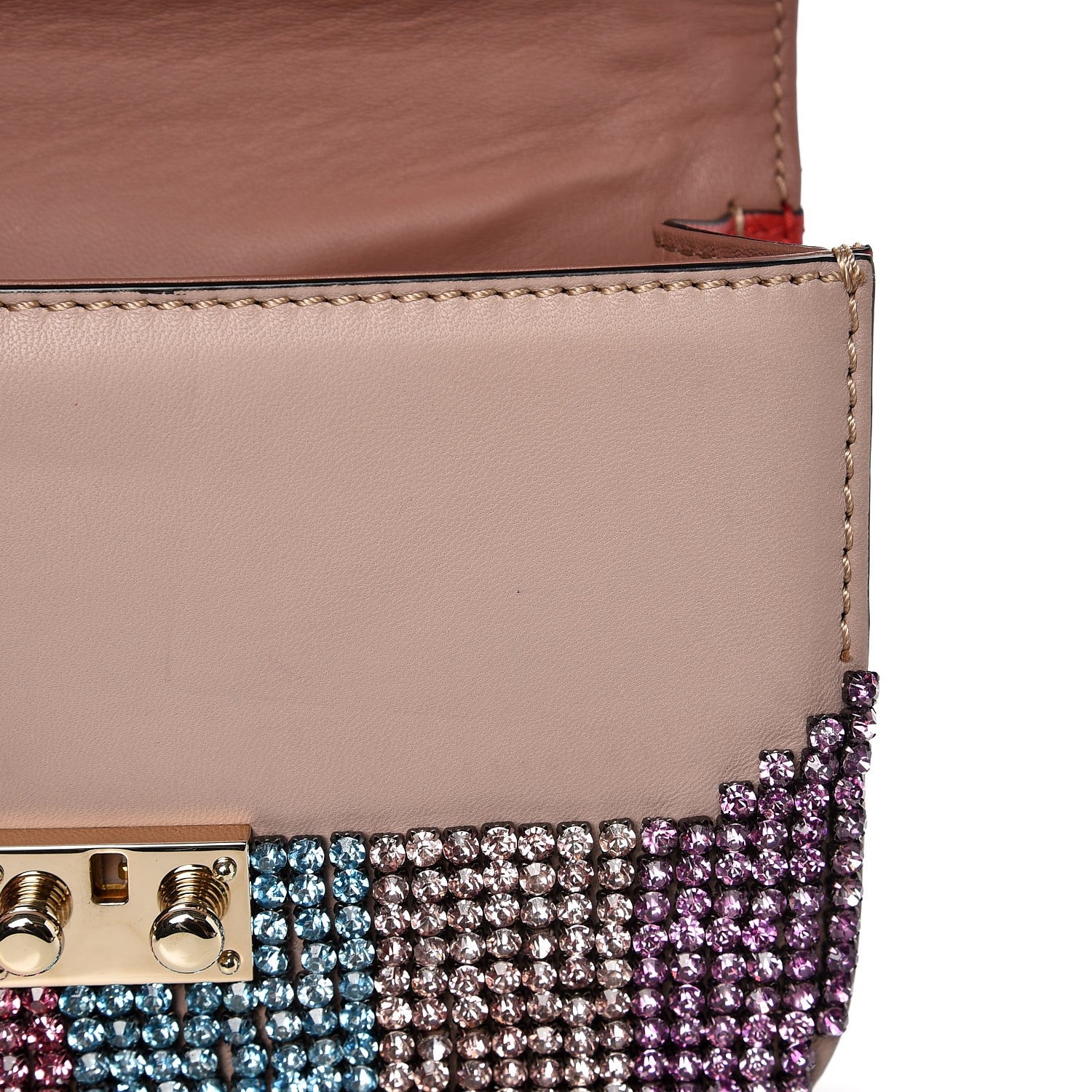 Valentino Garavani Vitello Crystal Embellished Small Glam Lock Rockstud Flap Multicolor 7 of 7