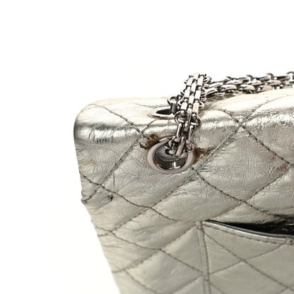 Chanel Metallic Aged Calfskin Quilted 2.55 Reissue 227 Flap Silver 17 of 20
