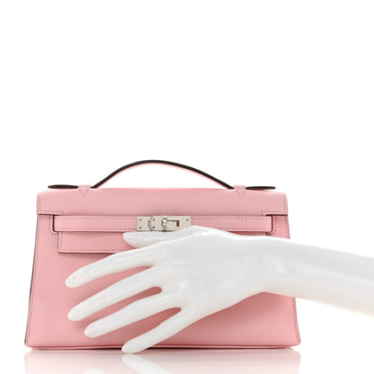 Hermes Swift Kelly Pochette Clutch Rose Sakura 2 of 11